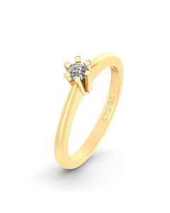 14 KT GULDRING MED BRILLANTER 0,05 CT W/SI