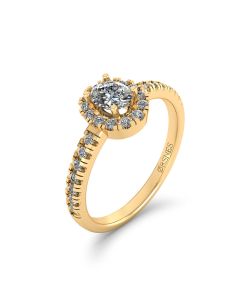  14 Karat Guld Ring fra Henrik Ørsnes Design med Diamanter 0,51 Carat W/SI