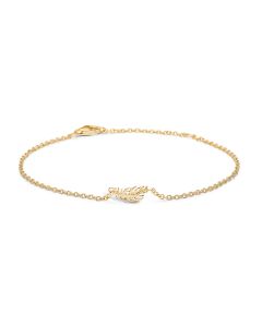  Forgyldt Sølv Armbånd fra Blossom med Fjermotiv 23101121-20