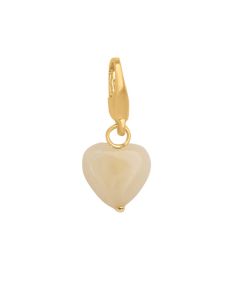 byBiehl Soft Heart Forgyldt Metalblanding Charm med Gul Jade 
