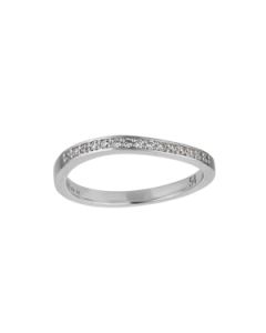  Ocean Flow Band Sparkle Ring i Sterling Sølv 