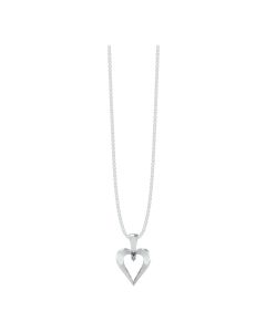 Hjerte 14 Karat Hvidguld Vedhæng fra Henrik Ørsnes Design med Diamant 0,02 Carat W/SI