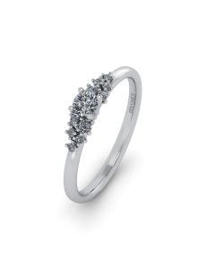 Smykkekæden Ellie Ring i 14 Karat Hvidguld med Brillanter 0,166 Carat W/SI