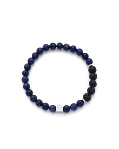 Samie Rustfri Stål Armbånd med Blå Sten X3012SWS