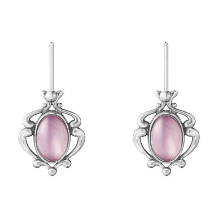 utilsigtet Traditionel Abe Georg Jensen 2019 Heritage Øreringe i Sterling Sølv med Lilla Kvarts